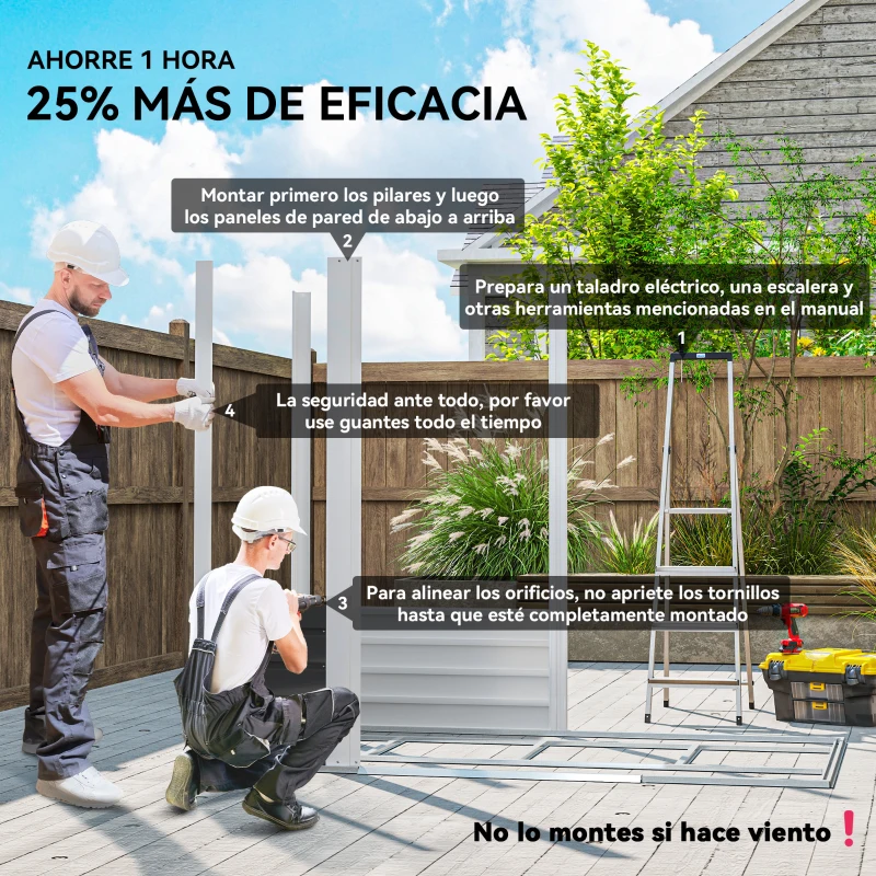 Outsunny Cobertizo Metálico para Jardín 213x120x166/194 cm con Base Refuerzo Puertas Correderas y Ventilaciones Gris Oscuro