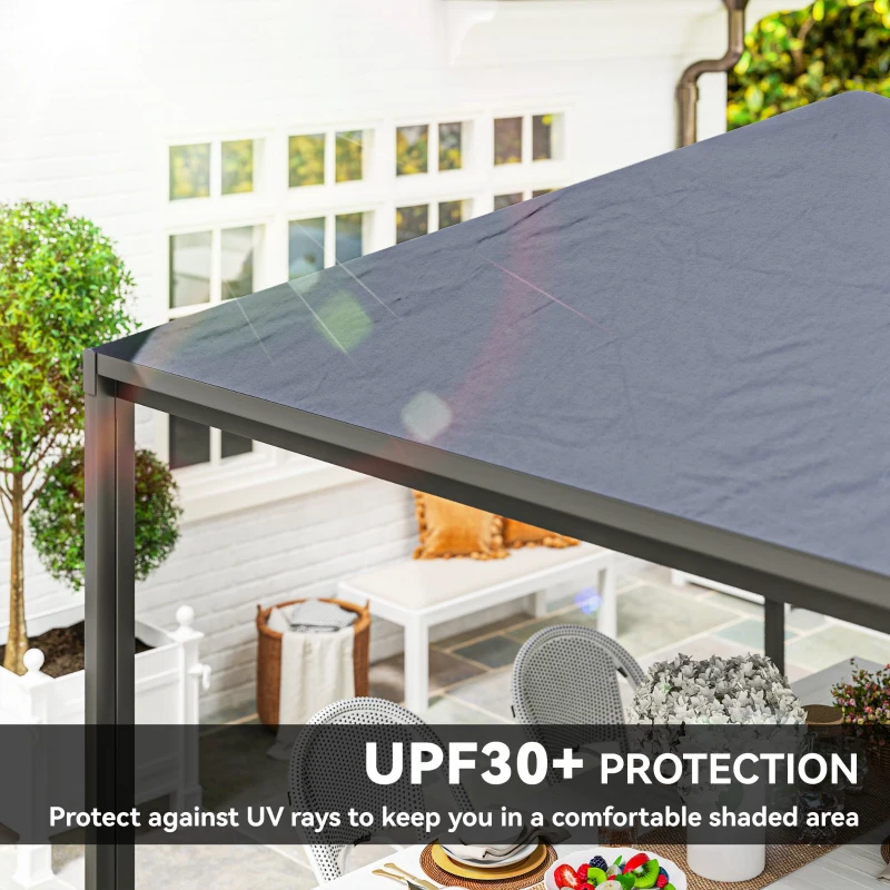 Outsunny 3 x 3 or 3 x 6m Garden Gazebo with Extendable Awning and Wheels, UPF30+ Outdoor Metal Gazebo Canopy Shelter for BBQ, Event, Party