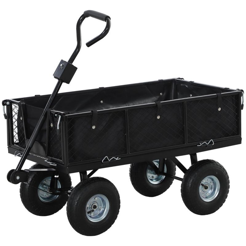 HOMCOM keukenwagen met 5 draadmanden, 4 haken, 4 wielen, 2 handvaten, staal/kunststof, 45 x 26,5