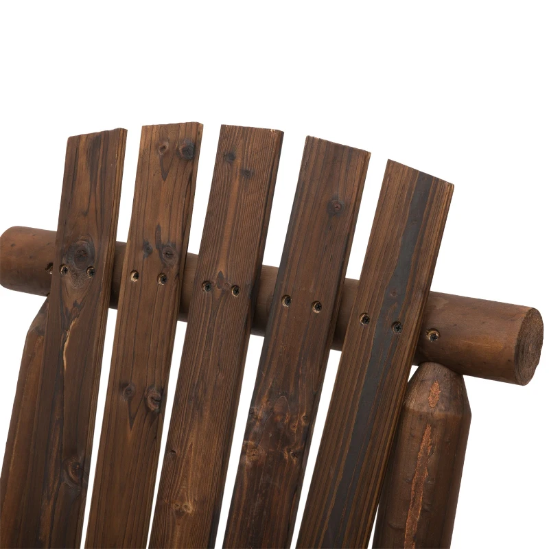 Outsunny Gartenbank mit Tisch, Gartenmöbel, Sitzbank, 2 Stühle, Massivholz, Braun, 157 x 88 x 103 cm