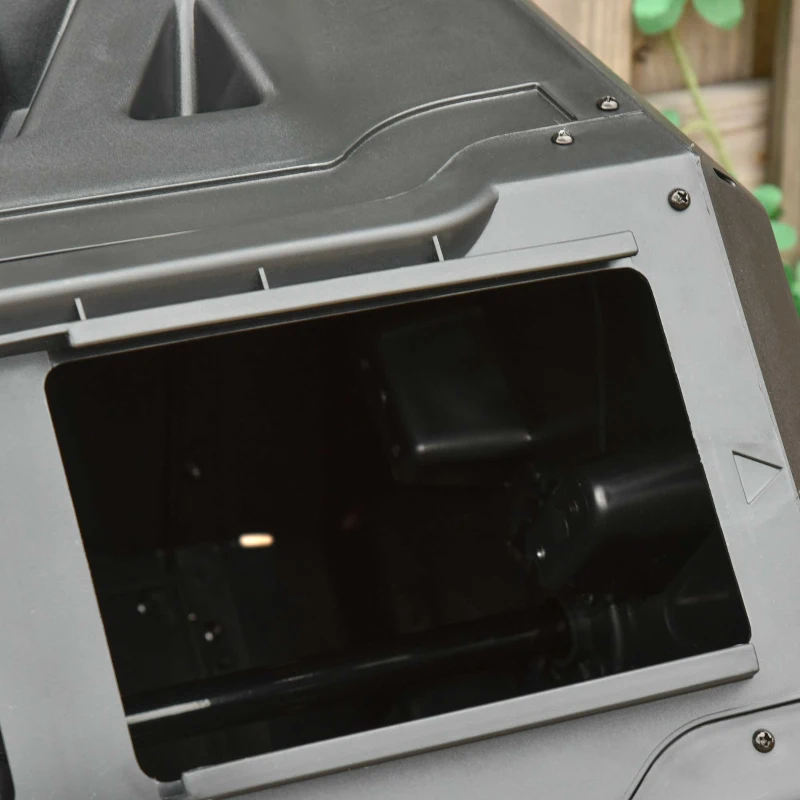 Outsunny Kompostbehälter mit 2 Behältern, 160 L Fassungsvermögen, drehbar, 71 cm x 65 cm x 96 cm, Grün + Schwarz