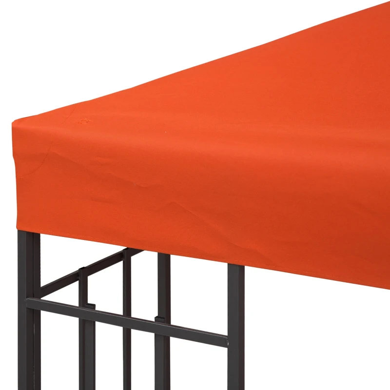 Outsunny Ersatzdach für Pavillon 3x3m wasserabweisend Pavillondach für Metallpavillon Pavillon Ersatzdach Gartenpavillon Partyzelt Gartenzelt Polyester Rostrot