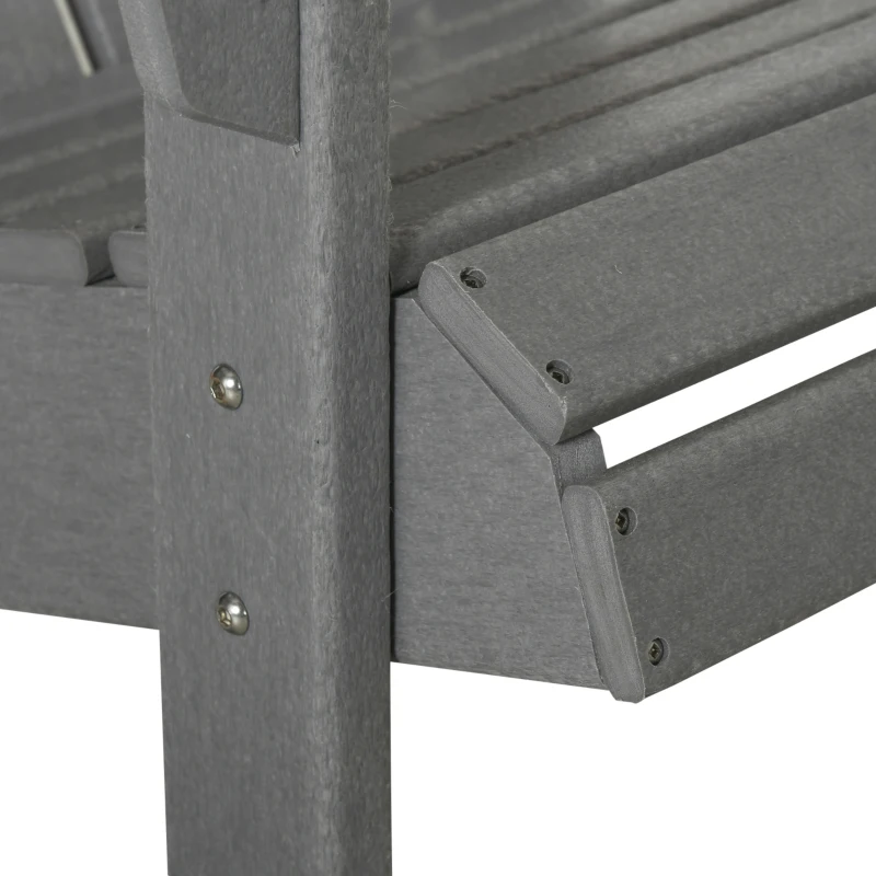 Outsunny Gartenstuhl, ergonomisches Design, wetterfest, HDPE, grau, 75 x 87 x 90 cm