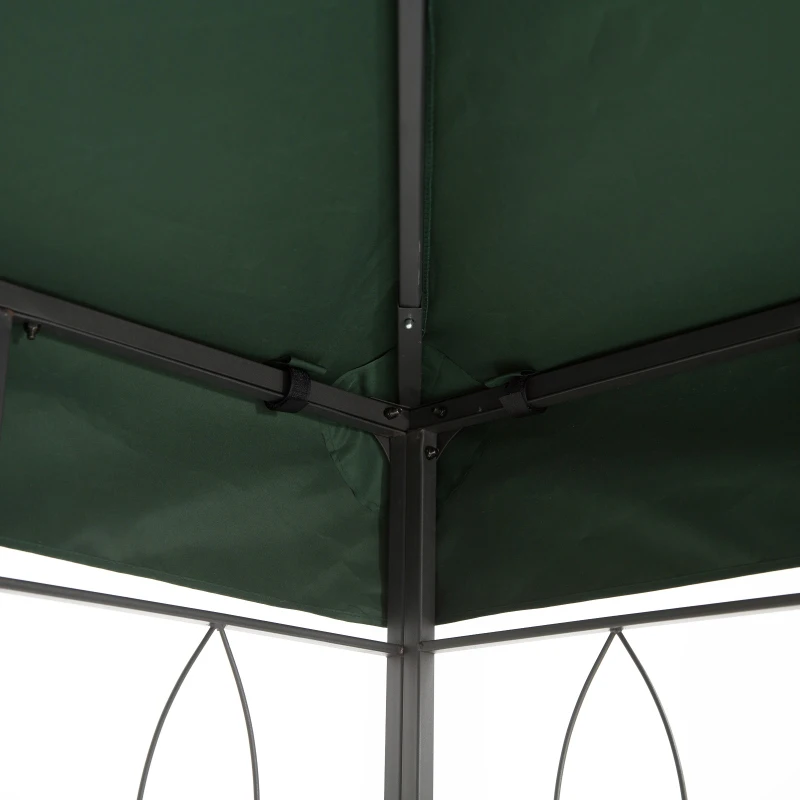 Outsunny Ersatzdach für Metallpavillon 3x4m wasserabweisendPavillondach (Doppeldach) Ersatzbezug für Gartenpavillon Ersatzteile Polyester 180g/㎡ Grün