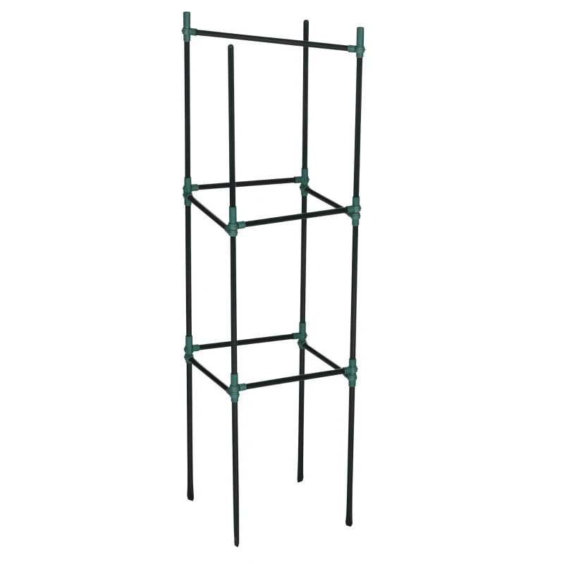 Outsunny Rankhilfe, 3er-Set, Pflanzgitter, modulares Design, für Außen und Innen, Stahl, grün, 38 x 38 x 182 cm