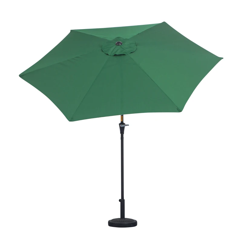 Outsunny Knickschirm Sonnenschirm Gartenschirm Marktschirm mit Handkurbel Alu 180/㎡ Polyester Dunkelgrün ∅2,6 x 2,35 m