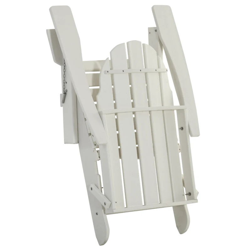 Outsunny Gartenstuhl, Klappstuhl, ergonomisches Design, wetterfest, Kunststoff, weiß, 75 x 87 x 93 cm