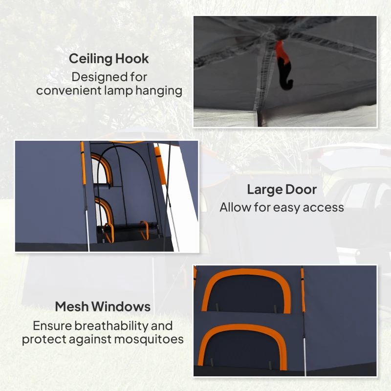 Outsunny Automatic Pop Up Camping Tent, Instant Setup 2-4 Man Tent with Mesh Windows, Waterproof & UV30+, Portable with Carry Bag for Fishing, Hiking, Backpacking, Dark Grey