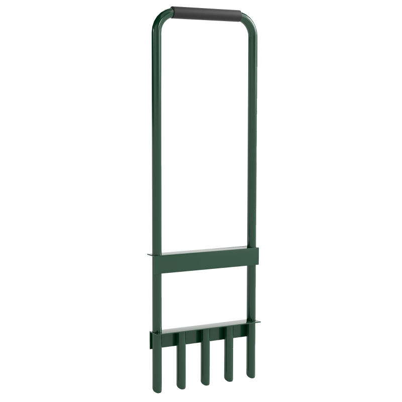 Outsunny Handmatige Gazonbeluchter Verticuteerder 30cm Breedte met Anti-slip Handvat voor Tuin & Erf Donkergroen