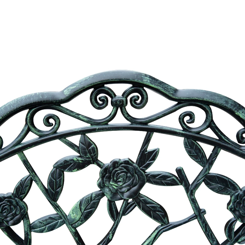 Outsunny 2-Sitzer Gartenbank robust Parkbank Sitzbank mit Rückenlehne Bank 240kg belastbar Gartenmöbel 100 x 54 x 78 cm Antik Grün