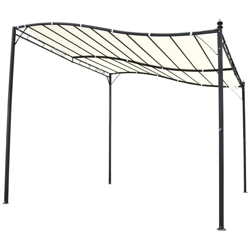 Outsunny Pergola Gartenpavillon Pavillon Überdachung Zelt Metall Creme 297x297cm