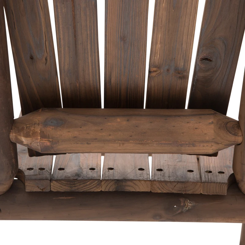 Outsunny Gartenbank mit Tisch, Gartenmöbel, Sitzbank, 2 Stühle, Massivholz, Braun, 157 x 88 x 103 cm