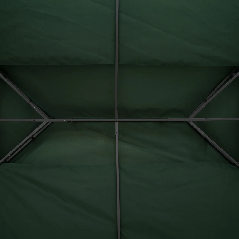 Outsunny Ersatzdach für Metallpavillon 3x4m wasserabweisendPavillondach (Doppeldach) Ersatzbezug für Gartenpavillon Ersatzteile Polyester 180g/㎡ Grün