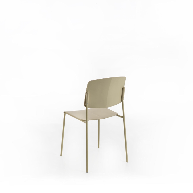 E-STYLO Set di 4 sedie in polipropilene giallo e gambe in metallo giallo, 52cm X 52cm H.79cm