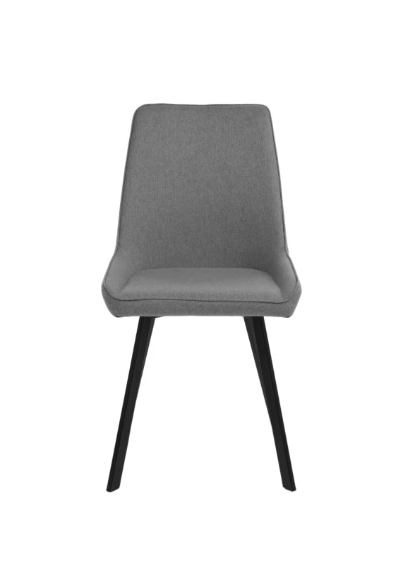 E-STYLO Sedia da pranzo in microfibra grigio scuro con gambe e struttura in metallo nero, 48cm X 60cm H. 87cm.