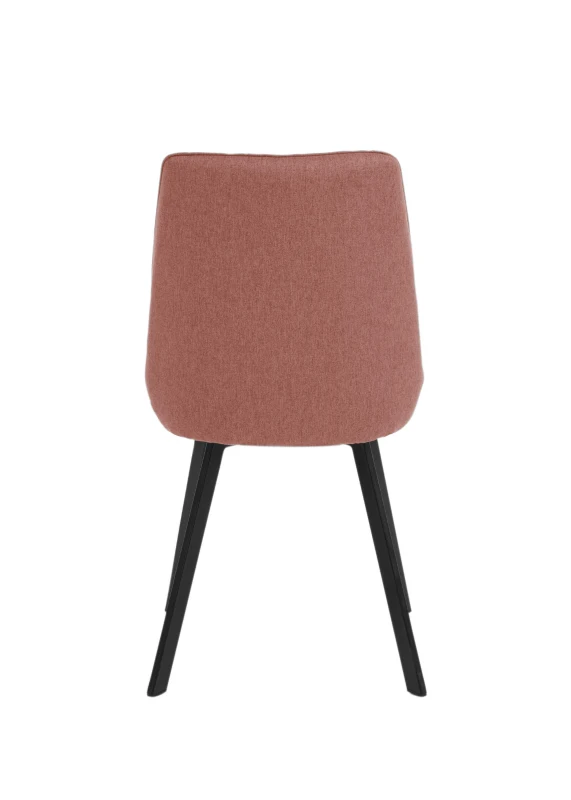 E-STYLO Set di 4 sedie da pranzo in microfibra ruggine con gambe e struttura in metallo nero, 48cm X 60cm H.87cm