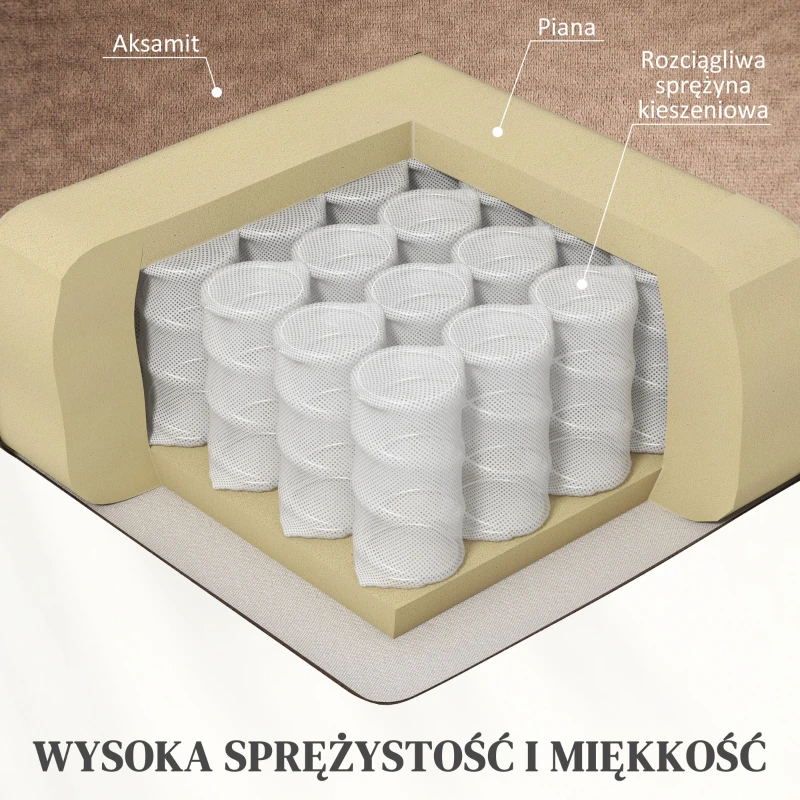 HOMCOM Fotel z Funkcją Wstawania i Masażu, 90x93x110cm, Brązowy(m-6)