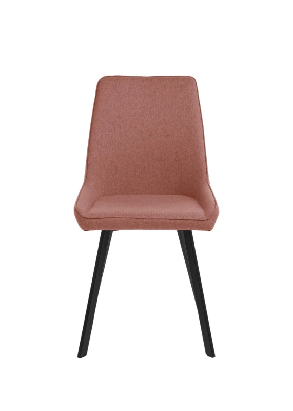 E-STYLO Set di 4 sedie da pranzo in microfibra ruggine con gambe e struttura in metallo nero, 48cm X 60cm H.87cm