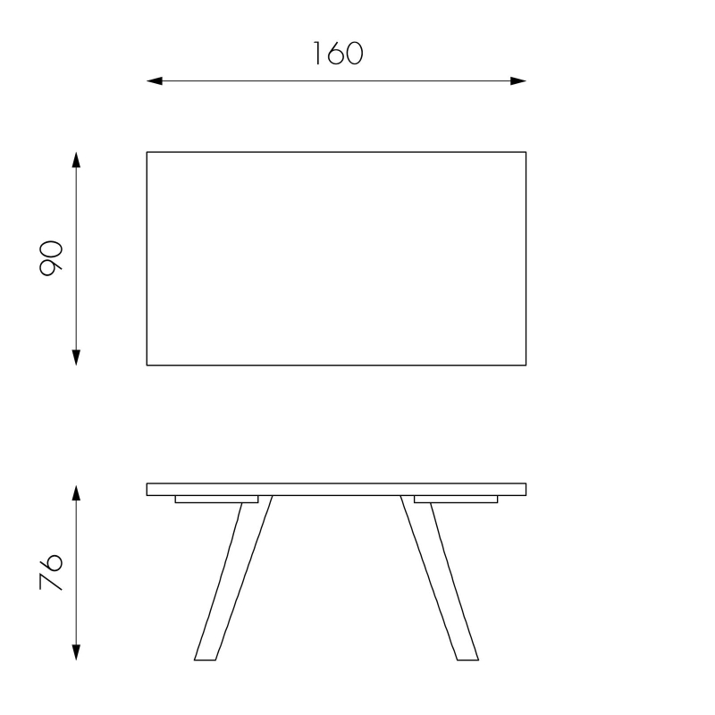E-STYLO Tavolo allungabile con top rovere naturale e gambe in metallo nero, 90cm X 160/240cm H.76cm