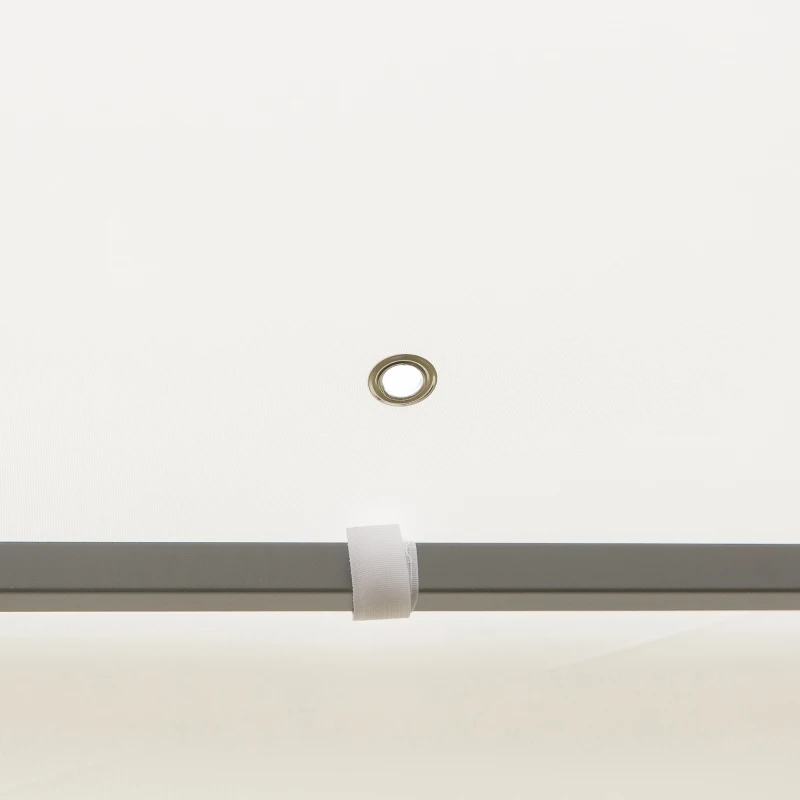 Outsunny Gartenpavillon mit Blatt-Design Pavillon 2,95 x 2,95 m stahlrahmen Doppeldach atmungsaktiv Partyzelt Festzelt Polyester Cremeweiß