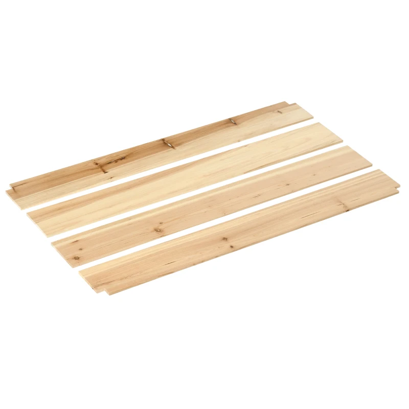 Outsunny Hochbeet Pflanzkasten Blumenkasten Blumentopf Kräuterbeet mit Vliesstoff Massivholz Stahl Natur+Schwarz 120 x 60 x 74 cm