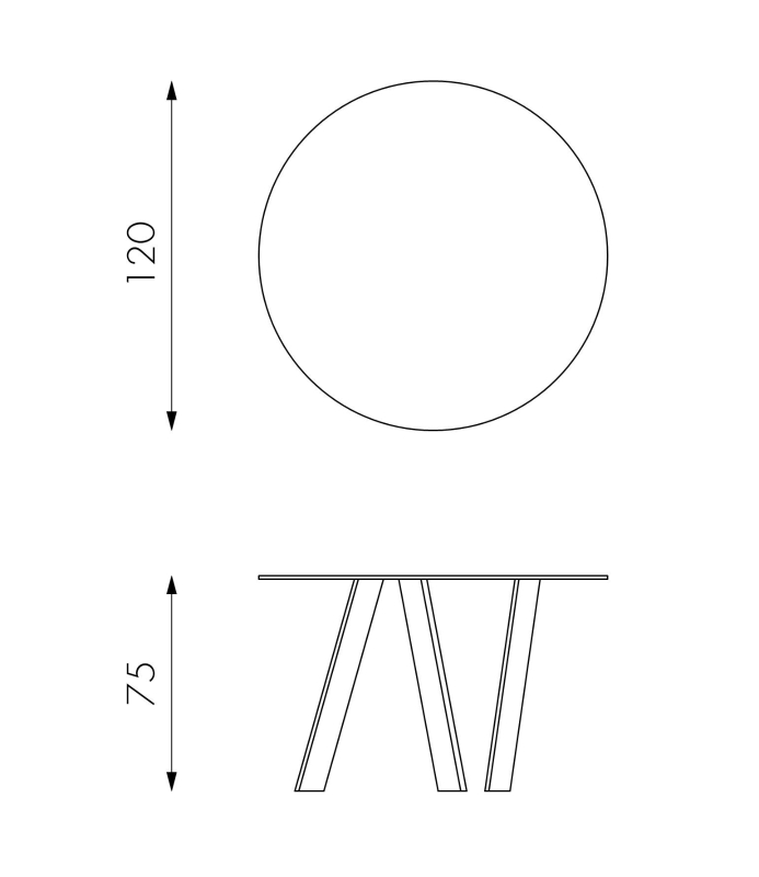 E-STYLO Tavolo fisso con top in vetro temperato e gambe in metallo grigio cromato, 120cm X 120cm H. 75cm.