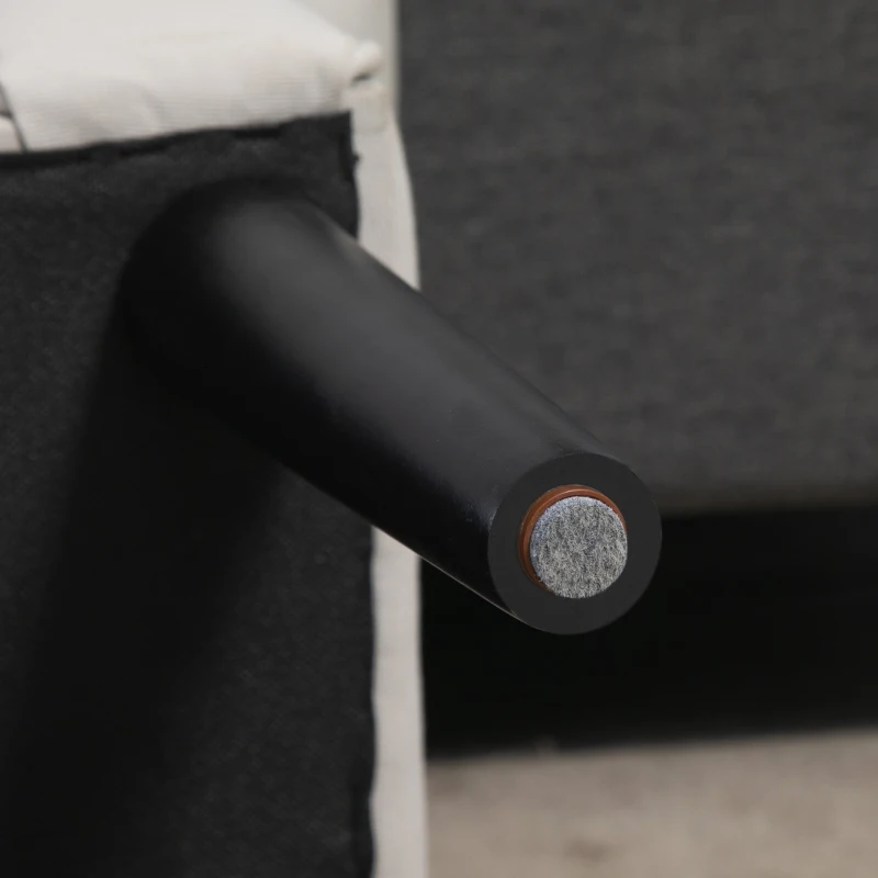 HOMCOM zitbank voor slaapkamer bedbank gestoffeerde bank MDF-schuimstof Grijs-wit