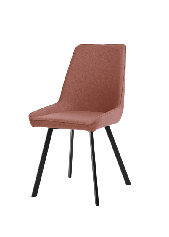 E-STYLO Set di 4 sedie da pranzo in microfibra ruggine con gambe e struttura in metallo nero, 48cm X 60cm H.87cm