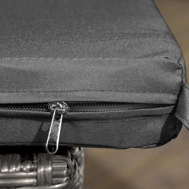 Outsunny Set of Four Armless Rattan Garden Chairs - Dark Grey