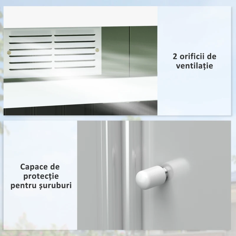Outsunny magazie pentru scule de gradina, 280x130x172cm, Verde deschis(m-7)