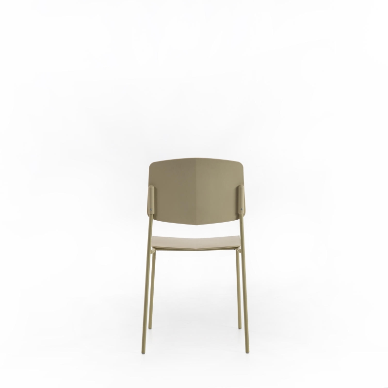 E-STYLO Set di 4 sedie in polipropilene giallo e gambe in metallo giallo, 52cm X 52cm H.79cm