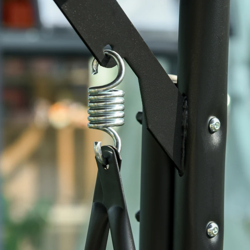 Outsunny Hollywoodschommel 3-zitter tuinschommel met verstelbaar zonnedak theetafel