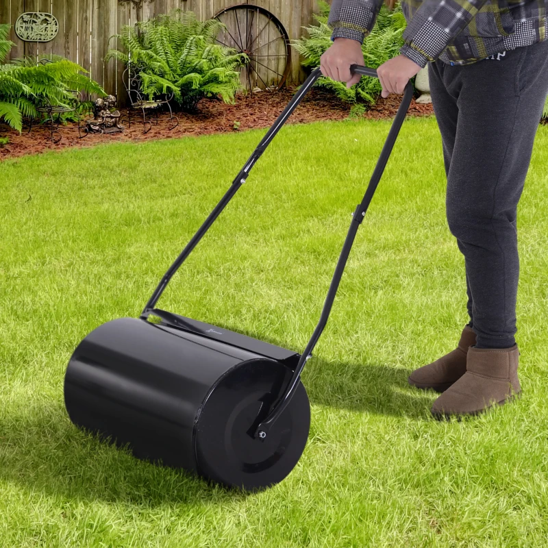DURHAND Rolo de Jardim 38L de Aço preenchido com água ou Areia Φ32x50cm Cabo destacável