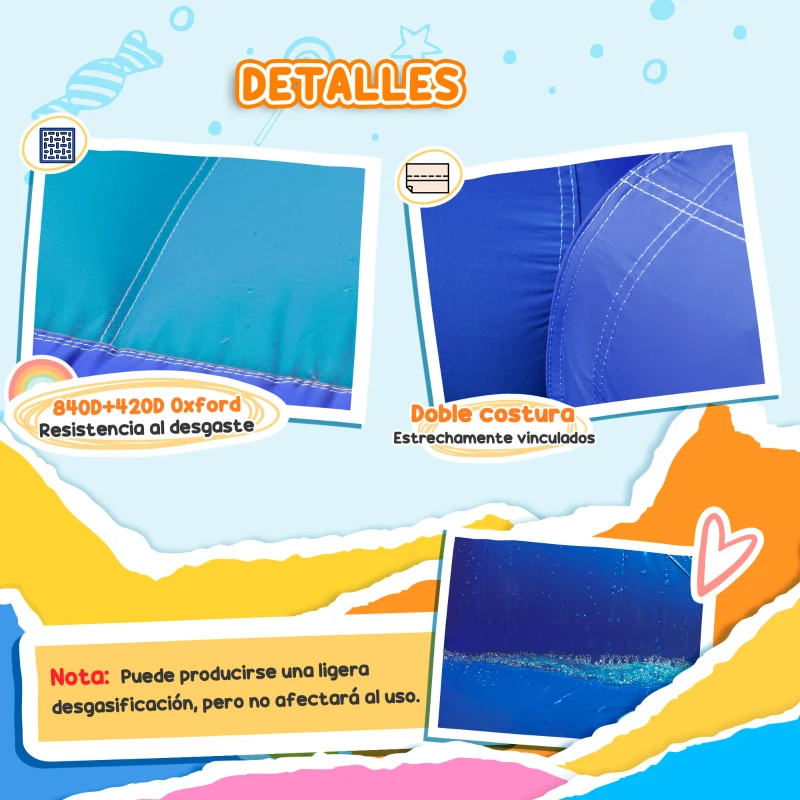 AIYAPLAY Castillo Hinchable 5 en 1 con Tobogán Piscina de Chapoteo y Cañón de Agua con Inflador de 550W y Bolsa de Transporte