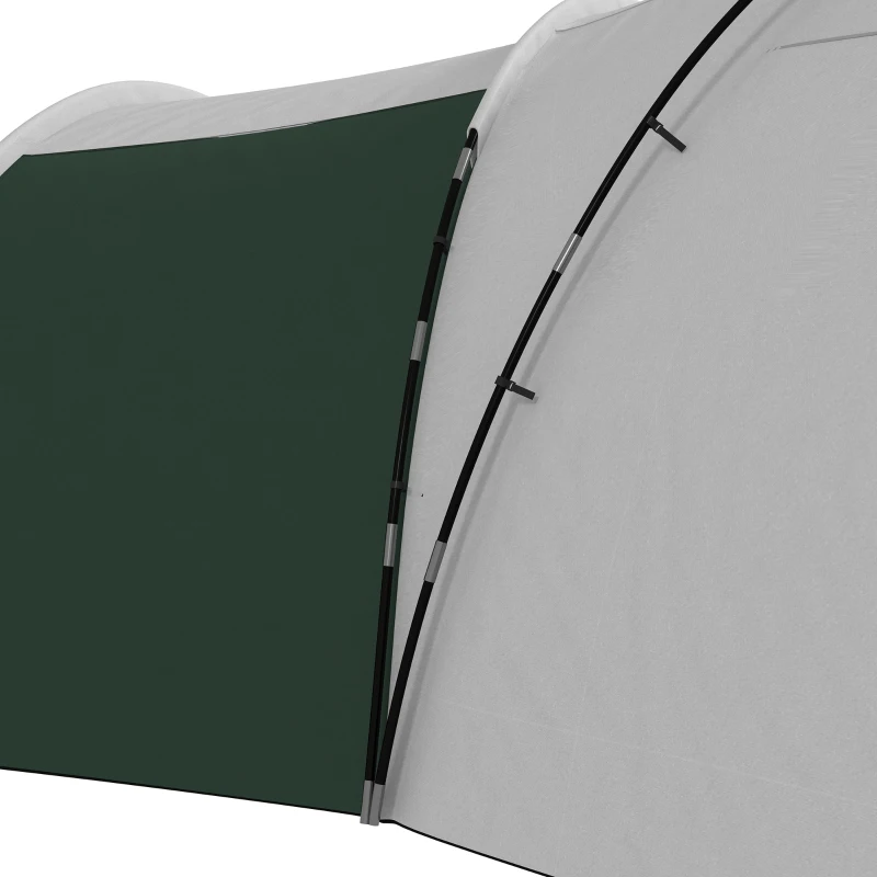Outsunny Campingzelt für 6-9 Personen, 4 Räume, Vorzelt, wasserdicht, 615x 615x225cm, Grün(m-9)