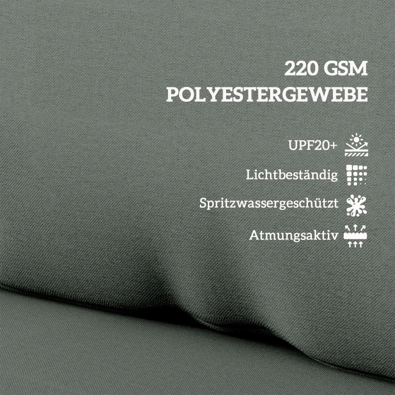 Outsunny Palettenkissen 2er Set Abnehmbar Sitzkissen Palettenpolster mit Rückenlehne 120 x 80 x 20 cm Dunkelgrau