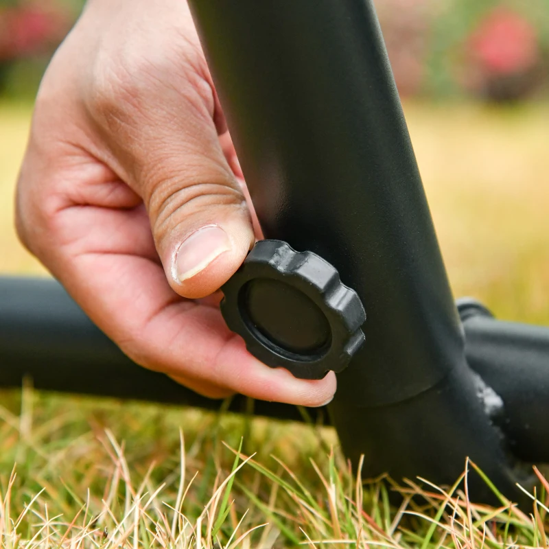 Outsunny Cama Rede com Suporte de Aço Portátil com Altura Ajustável em 6 Níveis com Bolsa de Transporte para Jardim Sala de Estar Carga Máxima 150kg 200x150cm Multicor