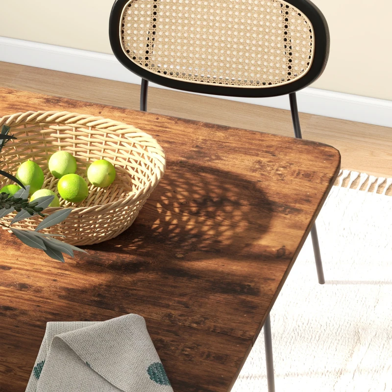 HOMCOM Opklapbare Eettafel, Mobiele Klaptafel voor 6 Personen met Opbergruimte, Draagvermogen tot 50 kg, 130 x 80 x 74 cm, Rustiek-Bruin(m-9)