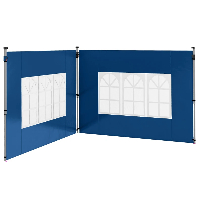 Outsunny Set of 2 Gazebo Side Panels - Blue