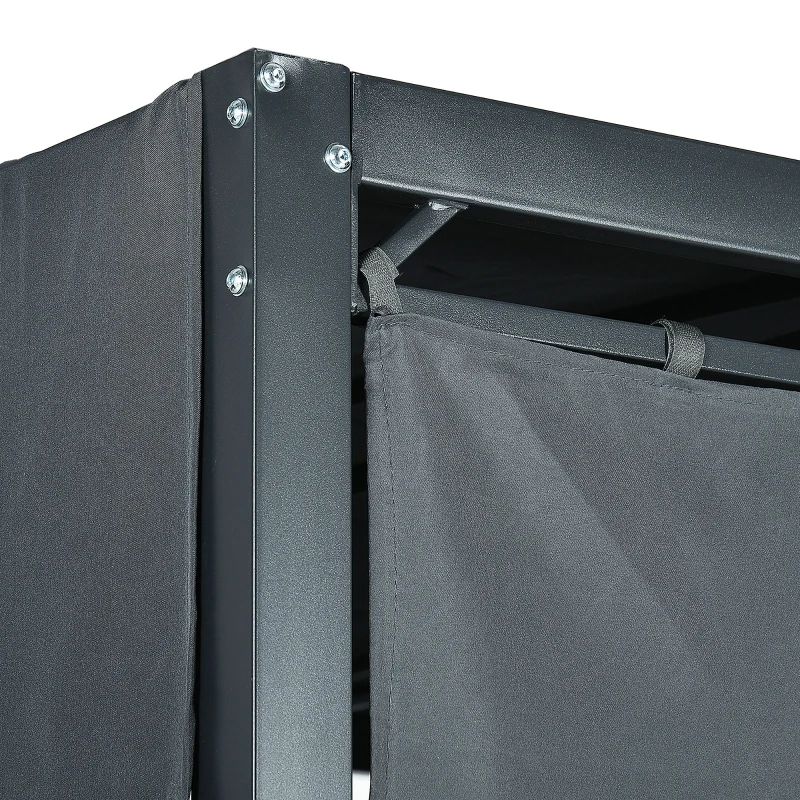 Outsunny Hollywood-schommel met Peogola, tuinschommel met kussen, donkergrijs