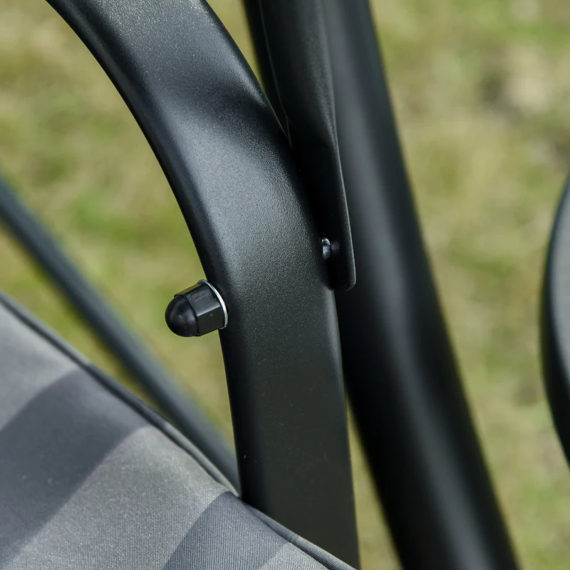 Outsunny Hollywoodschommel 3-zitter tuinschommel met verstelbaar zonnedak theetafel