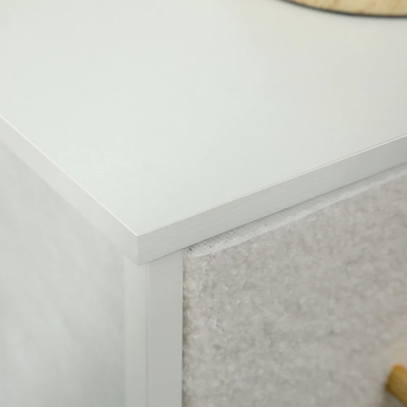 HOMCOM Stoffkommode, 9 Schubladen, Stahlrahmen, elegant, vielseitig, Weiß