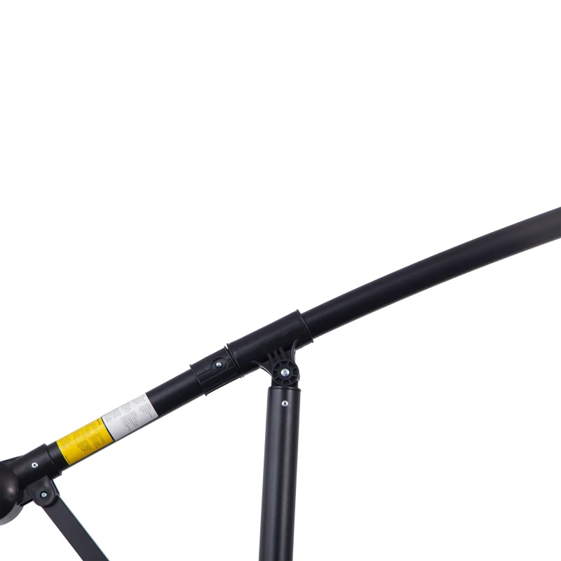 Outsunny 3m Banana Umbrella Parasol, Offset Cantilever Parasol Umbrella with Cross Base, Cream White