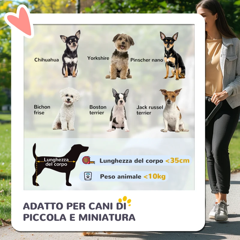 PawHut Passeggino per Cani Convertibile con 2 Guinzagli e Cuscino, in Acciaio e Poliestere, 82x49.5x98 cm, Rosso e Nero