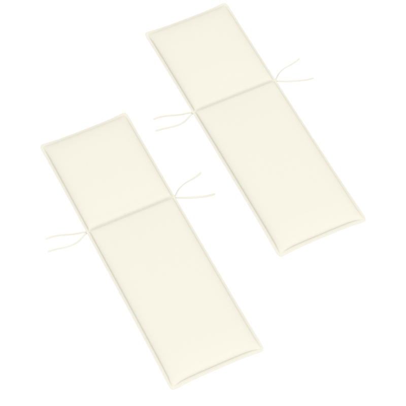 Outsunny Conjunto de 2 Almofadas para Espreguiçadeira Dobráveis 193x58x6 cm com Correias de Sujeição Creme