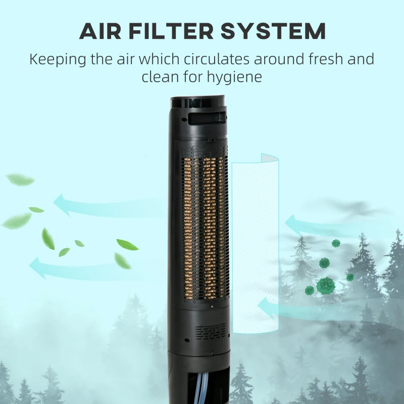 HOMCOM Torenventilator, Airconditioner met 4 Modi, 3 Snelheden, Timer, Kunststof