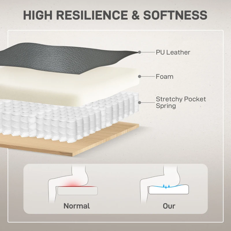 HOMCOM Power Lift Recliner Chair for Elderly, Overstuffed Faux Leather Riser and Reclining Chair with USB A+C Ports, Recliner Armchair for Living Room, Charcoal Grey