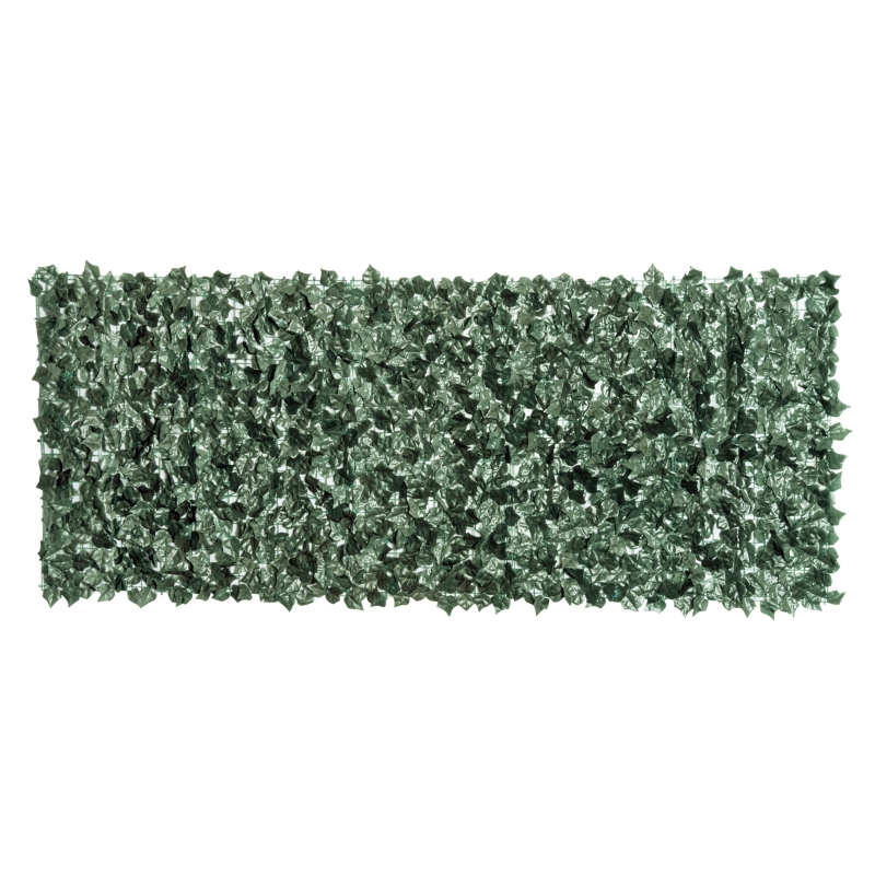 Outsunny Vedação Artificial em Rolo 2,4x1 m Vedação de Privacidade para Balcão Jardim Exterior Planta Decorativa de Parede PE Verde