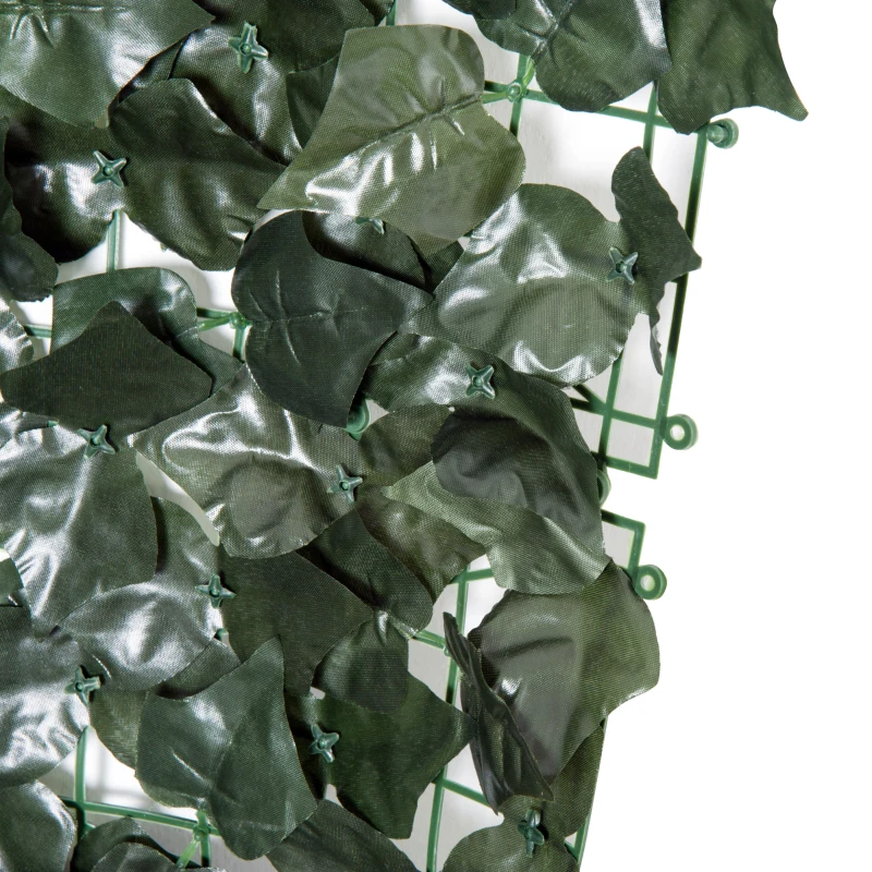 Outsunny Künstlicher Hecken Sichtschutz, UV Geschützt Sichtschutz, Grün Balkon Sichtschutz, Zaun Sichtschutzgitter mit Blättern, Hecken Zaun, WandKünstliche 300 x150 cm für Garten Hochzeit