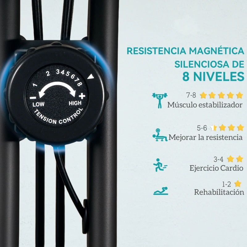 SPORTNOW Bicicleta Estática Plegable Silenciosa con Resistencia Magnética Monitor LCD y Bandas para Brazos 43x97x109 cm Verde